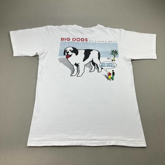Big Dogs Shirts Vintage Big Dogs Tshirt Adult Medium White Cartoon